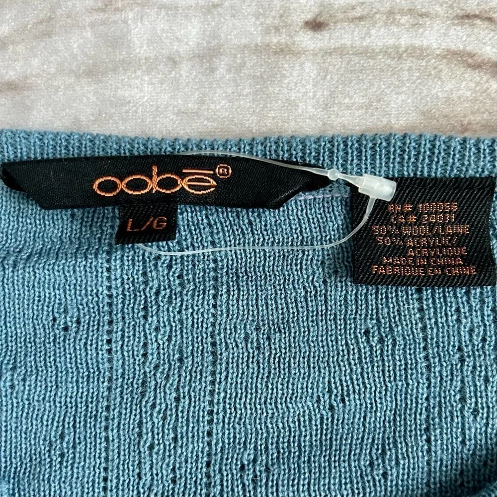 Oobe Henley fitted wool blend lightweight knit eyelets prep base layer Large‌‌‌ - Picture 9 of 10